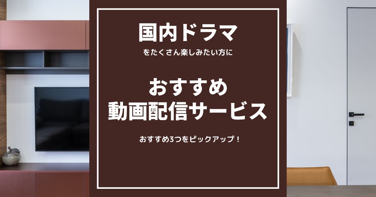 「国内ドラマ」をたくさん見たい！方にお勧めの動画配信サービス