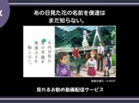 【アニメ】「あの日見た花の名前を僕達はまだ知らない。」が見れるお勧め動画配信サービス